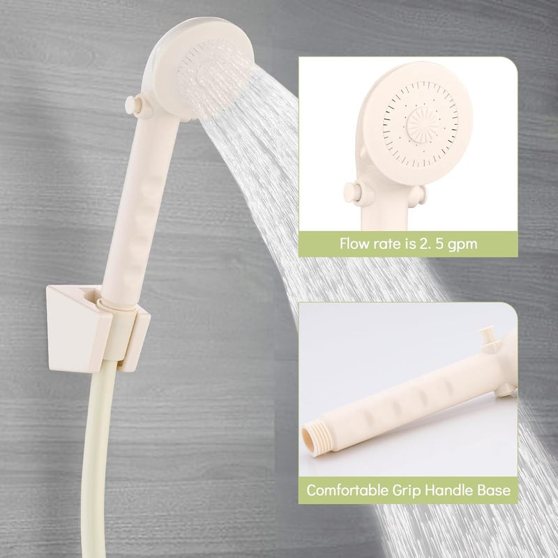 gcbcrit RV Shower Head with Hose, Outdoor Shower, Non-Metallic Outdoor RV Shower Kits Replacement, Camper Shower Head Kits with Hose Guide and Shower Wand Bracket Holder (Milky White) - Image 3